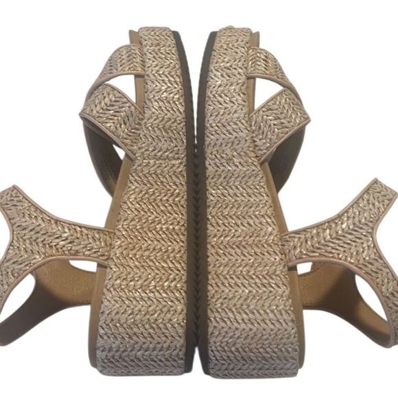 Lucky Brand Wagoo Woven Straw/Raffia Platform Buckle Sandals Size 7 - Picture 4 of 12